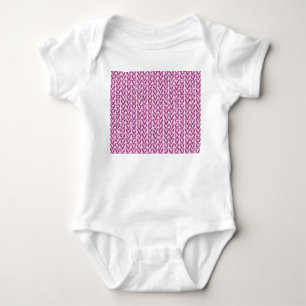 Pink Glitter Chevrons Knit Pattern Print Baby Bodysuit