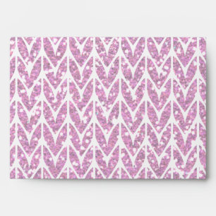Pink Glitter Chevrons Knit Pattern Print Envelopes