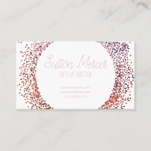 Pink Glitter Circle Business Card