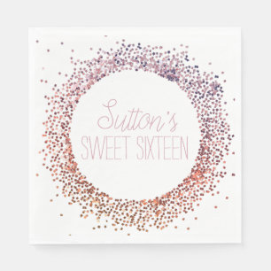 Pink Glitter Circle Napkin