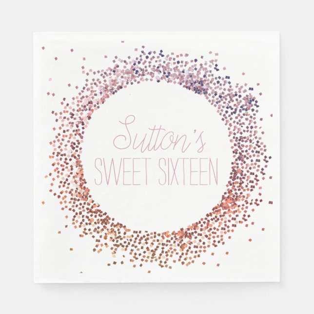 Pink Glitter Circle Napkin (Front)