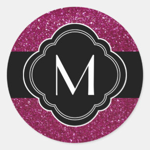 Pink Glitter Classic Round Sticker
