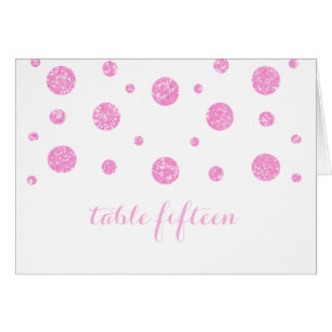 Pink Glitter Confetti Table Number Card