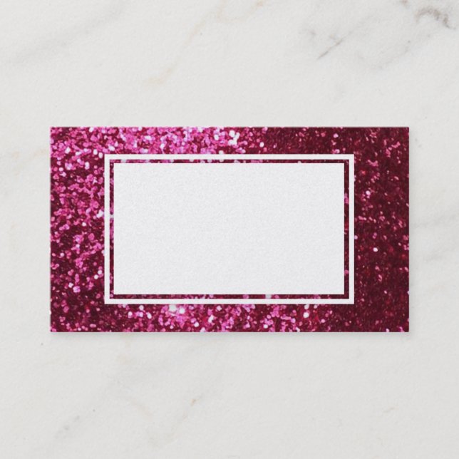 Pink Glitter Customisable Business Card (Front)