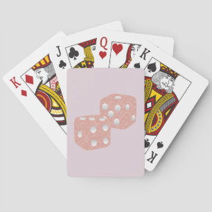 Pink Glitter Dice Girly Playing Cards