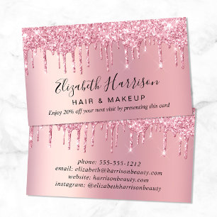 Pink Glitter Discount  Business Card