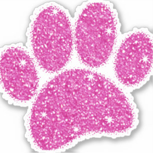Pink Glitter Dog Pawprint
