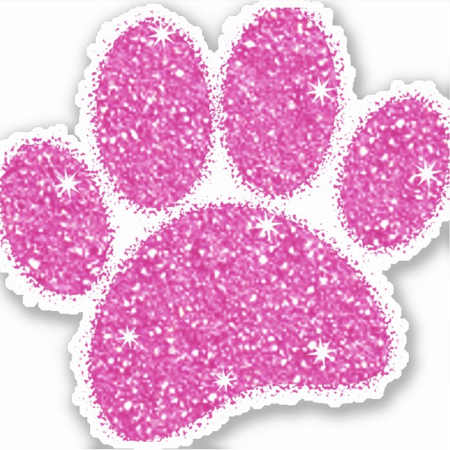 Pink Glitter Dog Pawprint (Front)