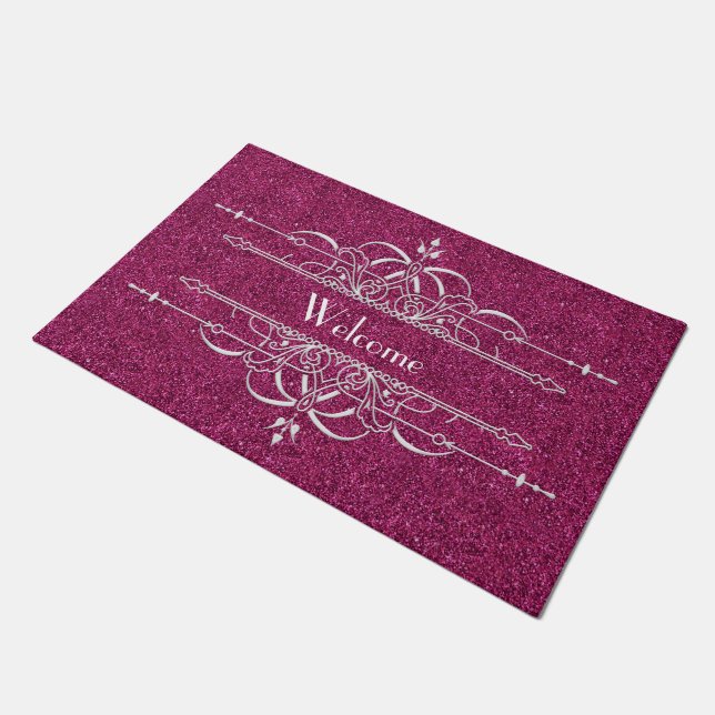 Pink Glitter Doormat (Angled)