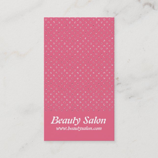 Pink Glitter Dots 1 Pretty Business Cards (Front)