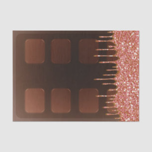 Pink Glitter Drip Chocolate Candy Bar Sweet 16 Tissue Paper