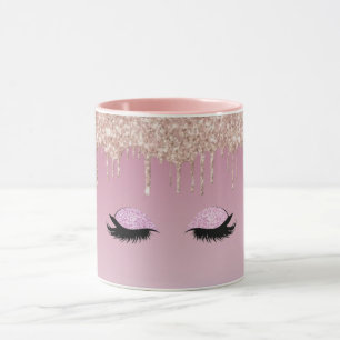 Pink Glitter Drip Coffee Mug - Sparkle and Style