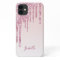 Pink glitter drip rose gold name girly