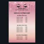 Pink Glitter Dripps EYELASH SALON SERVICE LIST  Flyer<br><div class="desc">Eyelash Extensions price list a perfect way to show your services and and pricing. Includes four customisable headings and body text fields, and space for your business contact information along the bottom. To adjust layout, enter your text and then use the Customise function to change positioning and font sizes.are perfect...</div>