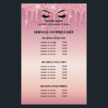 Pink Glitter Dripps EYELASH SALON SERVICE LIST  Flyer<br><div class="desc">Eyelash Extensions price list a perfect way to show your services and and pricing. Includes four customisable headings and body text fields, and space for your business contact information along the bottom. To adjust layout, enter your text and then use the Customise function to change positioning and font sizes.are perfect...</div>