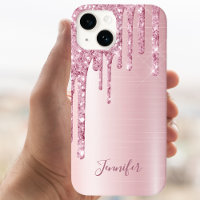 Pink glitter drips name girly name
