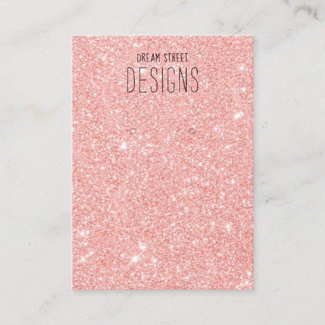 Pink Glitter Earring Display Card (Front)