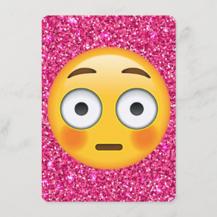 Pink glitter emoji invitation
