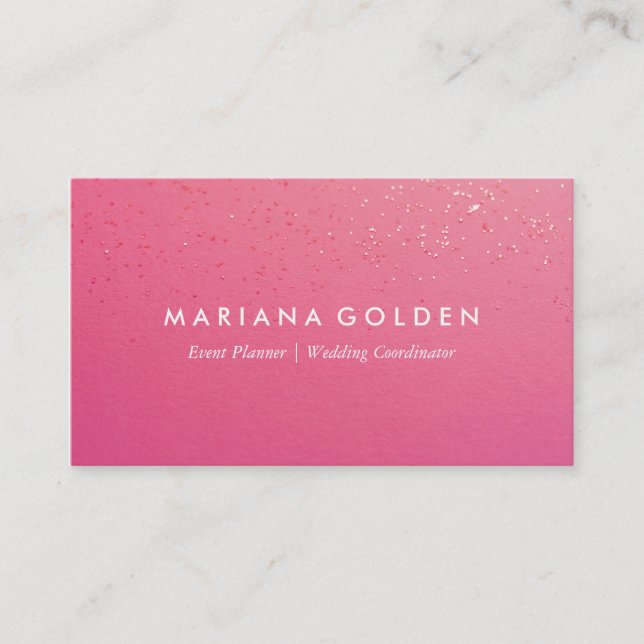 Pink Glitter Event Planner Business Card (Front)