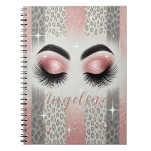  Pink Glitter Eyelashes  Notebook