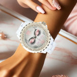 Pink Glitter Eyelashes Watch<br><div class="desc">Stay stylish and on time with the Pink Glitter Eyelashes Custom Watch. Featuring shimmering pink glitter accents, bold eyelash details, and a chic design, this watch is perfect for lash techs, lash artists, or anyone who loves glam accessories. Personalise it with your name, business name, or leave it blank for...</div>