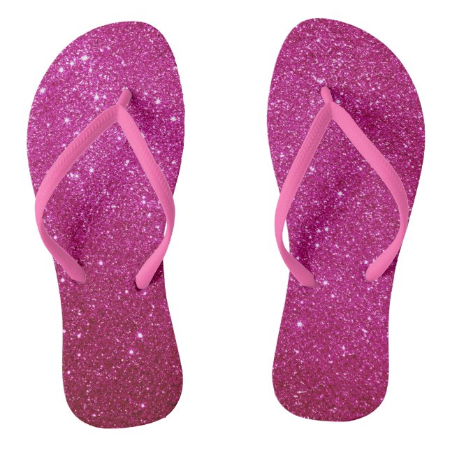 Pink Glitter Flip Flops (Footbed)