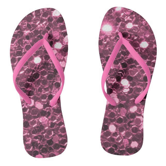 Pink Glitter Flip Flops (Footbed)