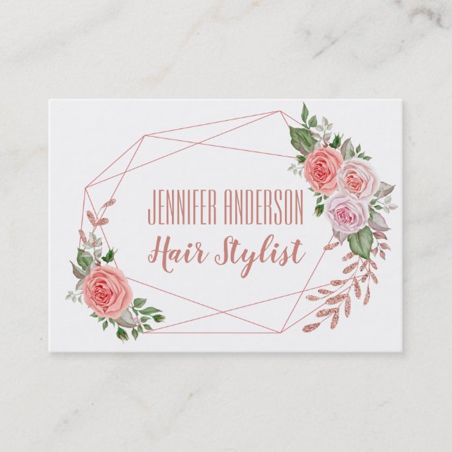 Pink Glitter Floral Geometric Beauty Appointment (Front)