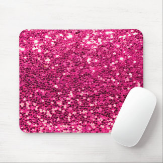 Pink Glitter Girly Modern Sparkle Bling Office Mouse Mat