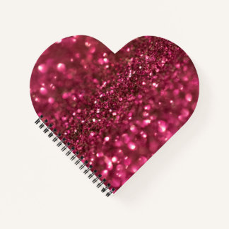 Pink Glitter Girly Trendy Texure Modern Hot Pink Notebook