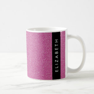 Pink Glitter, Glitter Background, Your Name Coffee Mug