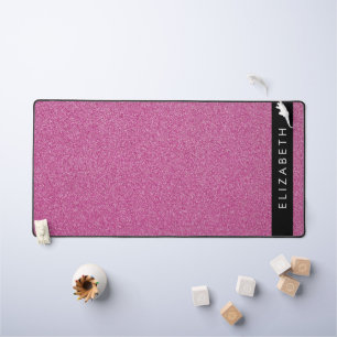 Pink Glitter, Glitter Background, Your Name Desk Mat