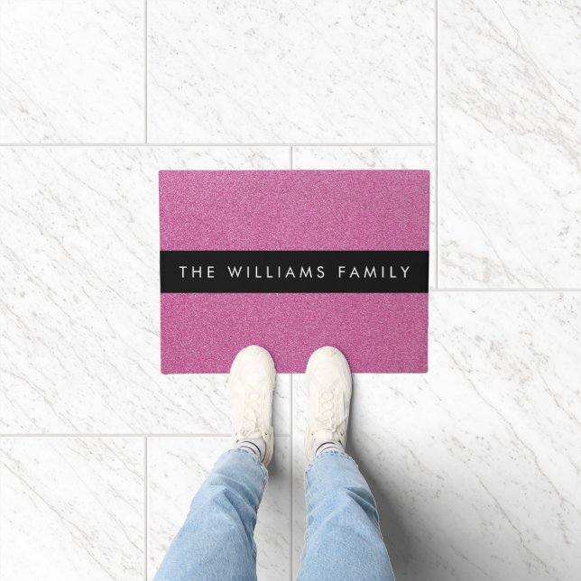 Pink Glitter, Glitter Background, Your Name Doormat (Indoor)