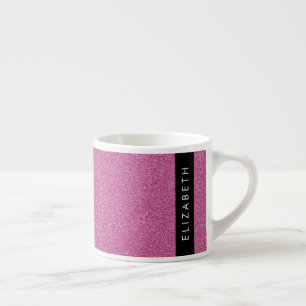 Pink Glitter, Glitter Background, Your Name Espresso Cup