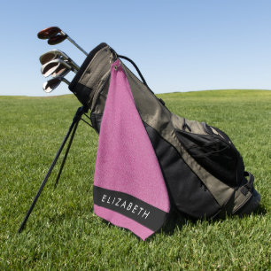 Pink Glitter, Glitter Background, Your Name Golf Towel