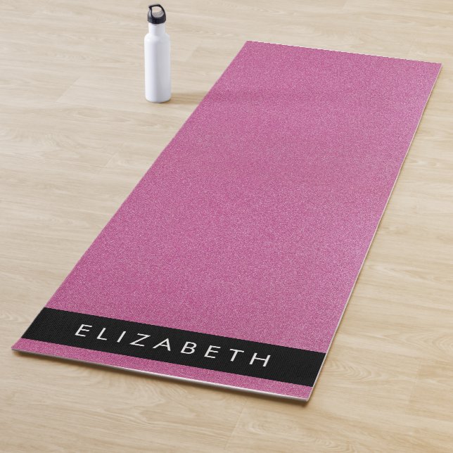 Pink Glitter, Glitter Background, Your Name Yoga Mat (In Situ)