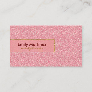 Pink Glitter Gold Accents 2 Business Card