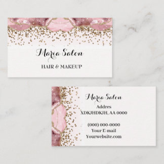 Pink glitter gold Business Card