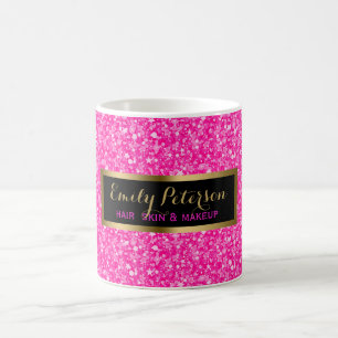 Pink Glitter Gold Frame Coffee Mug