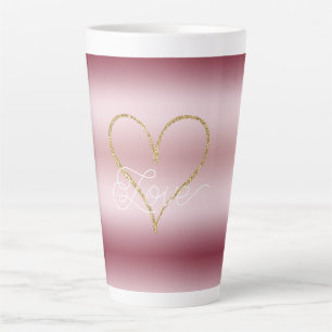 Pink Glitter Gold Love Forever Latte Mug