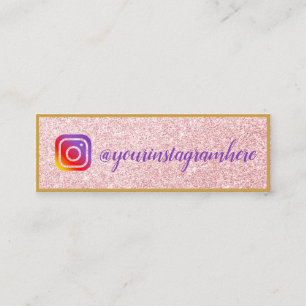 Pink Glitter Gold Purple Social Media Mini Business Card