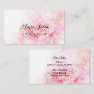 Pink glitter gold  watercolor Business Card
