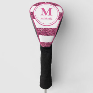Pink Glitter   Golf   personalised NAME monogram Head Cover