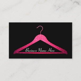 Pink Glitter Hanger Business Card