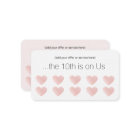 Pink Glitter Heart 10 Punch Salon Customer Loyalty