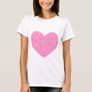 Pink Glitter Heart T-Shirt