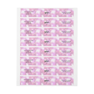 Pink Glitter Hearts Wrap Around Soap Bar Label