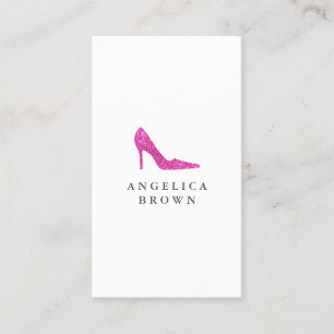 Pink Glitter High Heel Shoe Business Card