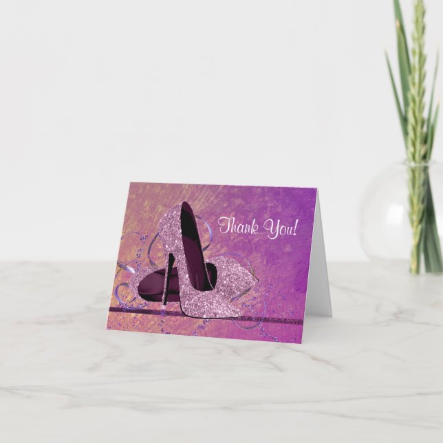 Pink Glitter HIgh Heel Shoe Thank You (Front)