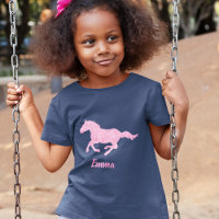 Pink Glitter Horse Little Girl First Name Animal